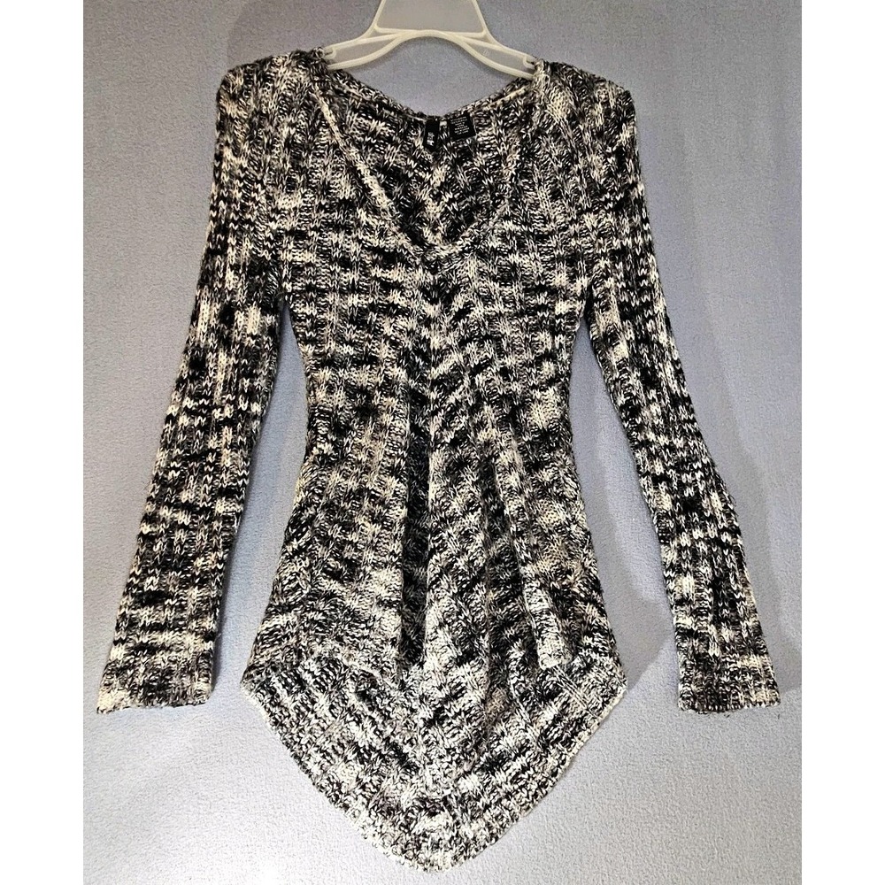Ultra Flirt Whimsygoth Marled Knit Sweater Medium Handkerchief Hem Grunge Goth
